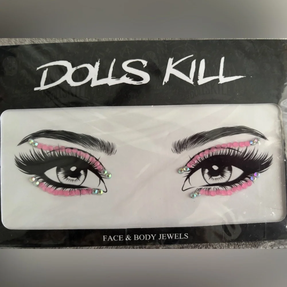 Dolls Kill Pink Iridescent Face Jewels